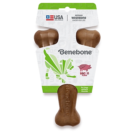 Benebone Wishbone Bacon Flavored Dog Chew Toy, Medium