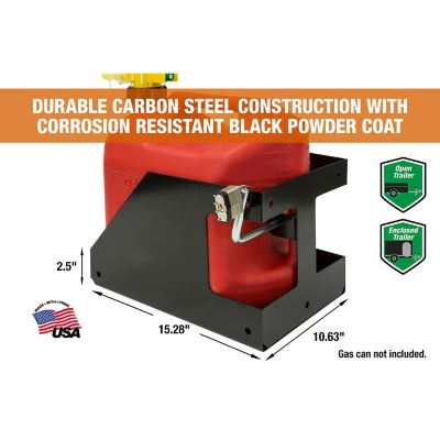 Image showing  5 gal. Capacity Locking Steel Gas Container Rack for Open/Enclosed Landscape Trailers