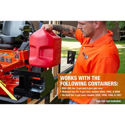 Image showing 5 th Buyers Products 5 gal. Capacity Locking Steel Gas Container Rack for Open/Enclosed Landscape Trailers