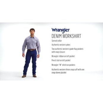 Wrangler Cowboy Cut Western Denim Work Shirt at Tractor Supply Co.