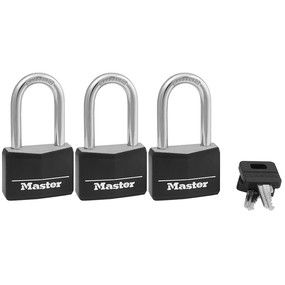 Image showing  1-1/2 in. Shackle Covered Solid Body Padlocks, 3-Pack