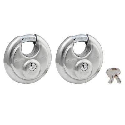 Master Lock 5/8 in. Shrouded Discus Padlock, 2-Pack