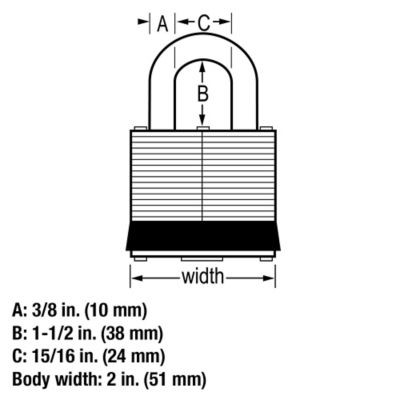 Image showing 6 th Master Lock 1-1/2 in. Shackle Laminated Steel Pin Tumbler Padlocks, 3-Pack