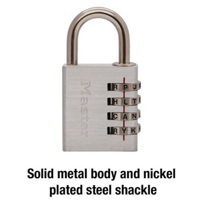 Anti-Shim Technology  Steel  Combination Padlock Master Lock  1-15/16 in 