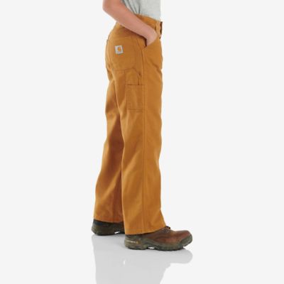 Image showing 1 th Carhartt Boys' Relaxed Fit Mid-Rise Canvas Dungaree Pants with Adjustable Waist