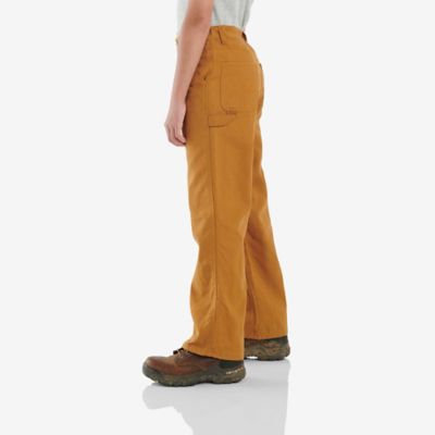Image showing 2 th Carhartt Boys' Relaxed Fit Mid-Rise Lined Canvas Dungaree Pants with Adjustable Waist