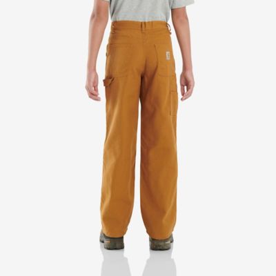 Image showing 3 th Carhartt Boys' Relaxed Fit Mid-Rise Lined Canvas Dungaree Pants with Adjustable Waist