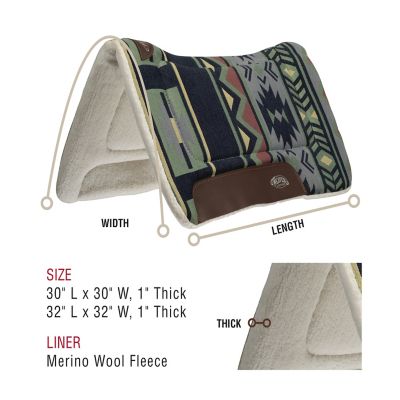 Image showing  All-Purpose Pueblo Contoured Saddle Pad, 32 x 32in., Indigo