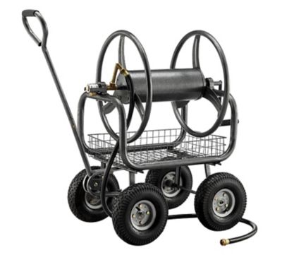 Jnzr Hose Reel Cart with Hose Water Pipe Car Roll with 9 Function Spray Nozzle,Portable Free Standing Hose Reel Holder with Hose for Garden,Car,Home Cleaning,20m