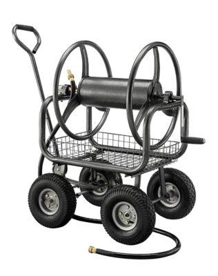 Groundwork 400 Ft Hose Reel Cart, Metal Garden Hose Carts