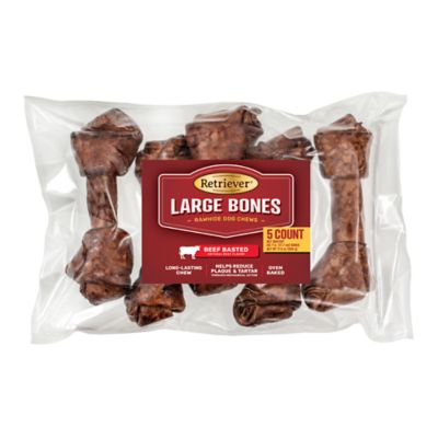 Retriever Beef-Basted Large Bones Dog Chew Treats, 5 ct.