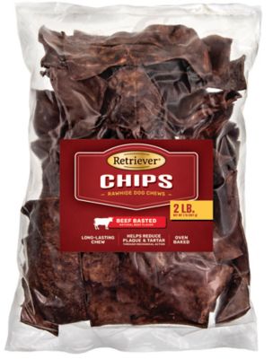 Retriever Beef-Basted Rawhide Chips Dog Chew Treats, 2 lb.