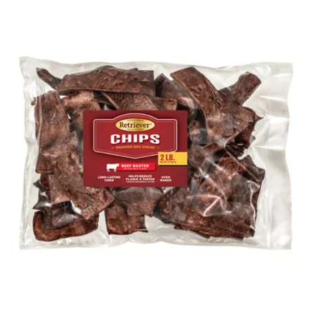 Retriever Beef Rawhide Chips Dog Chews 2 lb. Dog Bones Rawhide & Rawhide Alternative