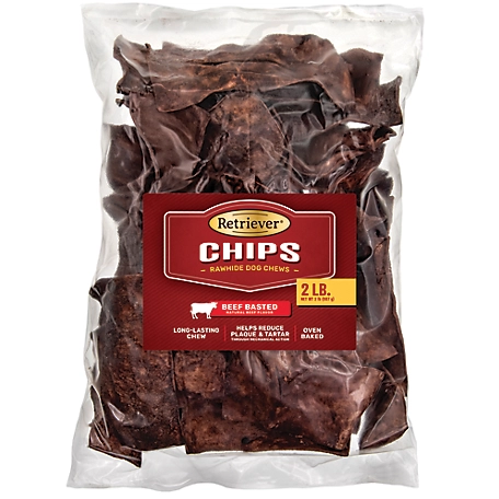 Retriever Beef-Basted Rawhide Chips Dog Chew Treats, 2 lb.