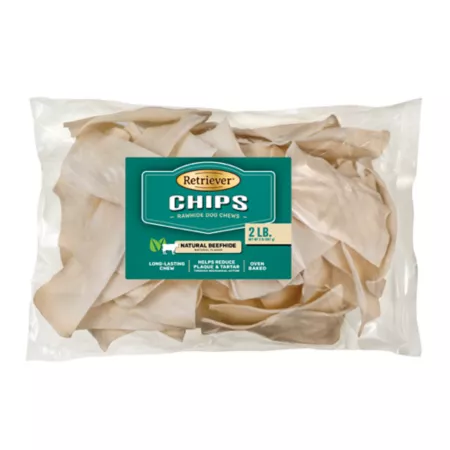 Retriever Natural Rawhide Chips Dog Chews 2 lb. Dog Bones Rawhide & Rawhide Alternative