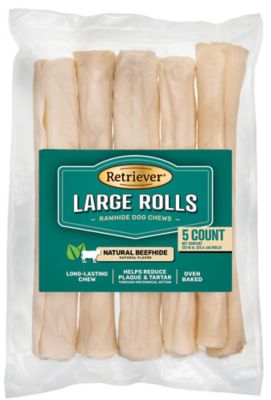 Retriever Natural Beefhide Large Rolls Dog Chew Treats, 5 ct. My dog loves them! His favorite treat!