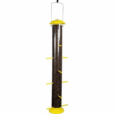 Woodlink 12-Port Finch Tube Bird Feeder, 1.5 lb. Capacity, 22 in., Yellow