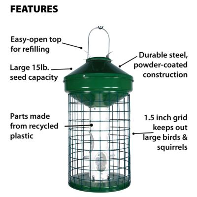 Image showing  3 gal. Squirrel-Resistant Jumbo Capacity Caged Mixed Seed Bird Feeder