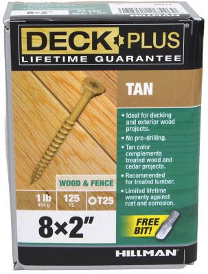 Hillman Deck Plus Tan Deck Screws (#8 x 2in.) -1lb
