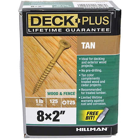 Hillman Deck Plus Tan Deck Screws (#8 x 2in.) -1lb