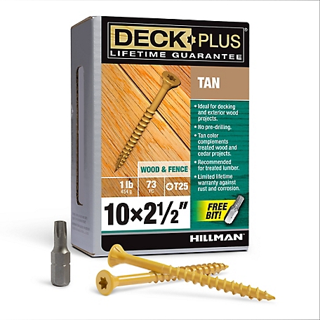 Hillman Deck Plus Tan Deck Screws (#10 x 2-1/2 in.) -73 Pack