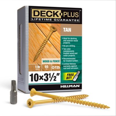 Hillman Deck Plus Tan Deck Screws (#10 x 3-1/2 in.) -55 Pack