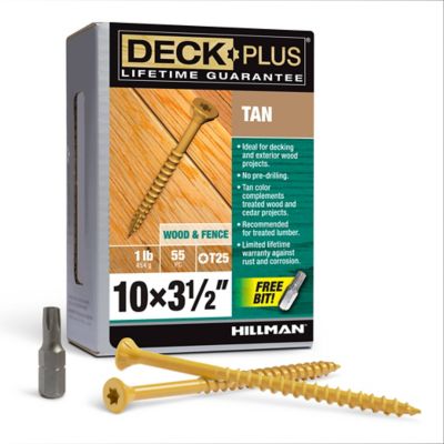 Hillman Deck Plus Tan Deck Screws (#10 x 3-1/2 in.) -1 lb.