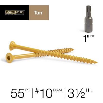 Image showing 8 th Hillman #10 x 3-1/2 in. Deck Plus Deck Screws, Tan, 55-Pack