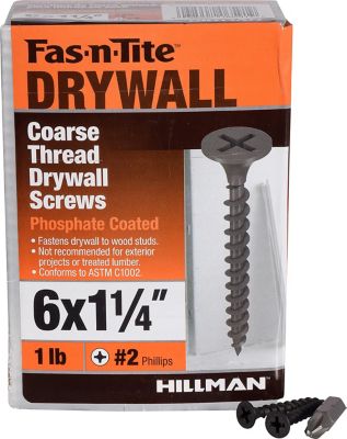 Hillman Fas-N-Tite Coarse Thread Drywall Screws (#6 x 1-1/4in.) -1 lb