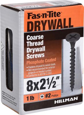 Image showing  #8 x 2-1/2 in. Fas-N-Tite Coarse Thread Drywall Screws, 1 lb. Box