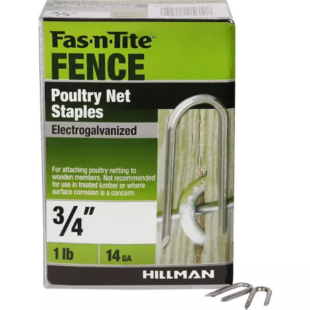 Hillman Fas-N-Tite Poultry Net Staples 3/4 in 1 lb Pack of 475 Fencing Hardware