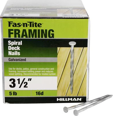 Hillman 3-1/2 in. Fas-N-Tite Hot Dipped Galvanized Spiral Deck Nails, 247 ct.