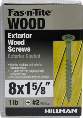 Hillman Fas-N-Tite Exterior Coated Wood Screws (#8 x 1-5/8in.) -1lb
