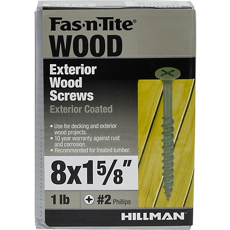Hillman Fas-N-Tite Exterior Coated Wood Screws (#8 x 1-5/8in.) -1lb