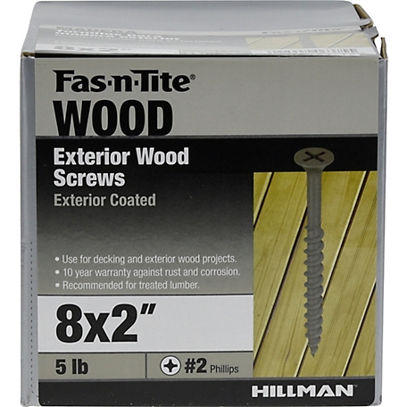 Hillman Fas-N-Tite Exterior Coated Wood Screws (#8 x 2in.) -5 lb.