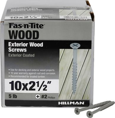 Image showing  #10 x 2-1/2 in. Fas-N-Tite Exterior Coated Wood Screws, 347-Pack