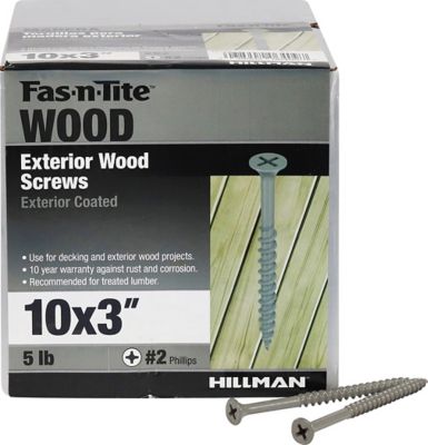 Image showing  #10 x 3 in. Fas-N-Tite Exterior Coated Wood Screws, 292-Pack