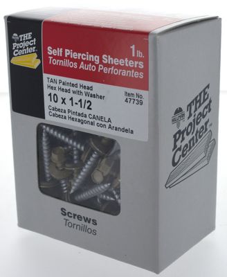 Image showing  Project Center Tan Painted Self-Piercing Sheeter (#10 x 1-1/2 in.) - 1lb