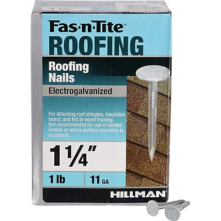 Hillman Fas-N-Tite Electro-Galvanized Roofing Nails (1-1/4 in.) - 1lb Box