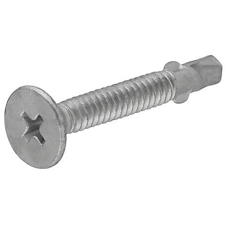 Hillman Fas-N-Tite Flat Head Phillips Self Drilling Screws with Wings (1/4in.-20 x 2-3/4in.) -1lb