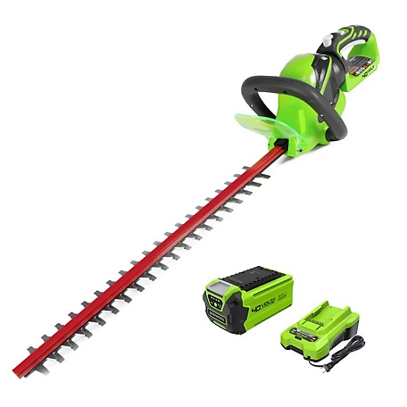Greenworks 40V 24-in. Cordless Battery Hedge Trimmer, 2.0 Ah Battery and Charger