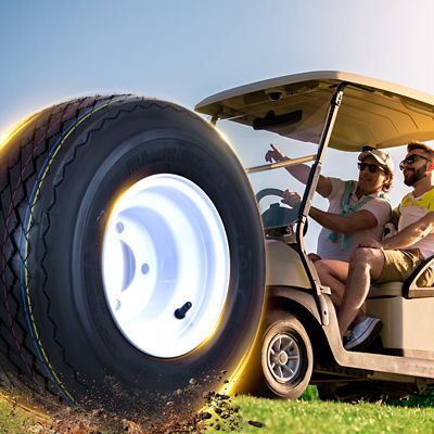 Image showing  18x8.50-8 Replacement Golf Cart Wheel Assembly, SU15 Golf