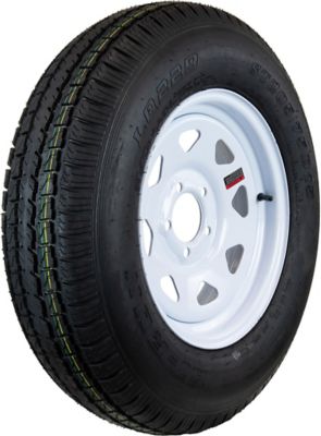 Hi-Run ST205/75D15 5-Hole White Spoke Wheel Trailer Tire, Load Range C 6PR