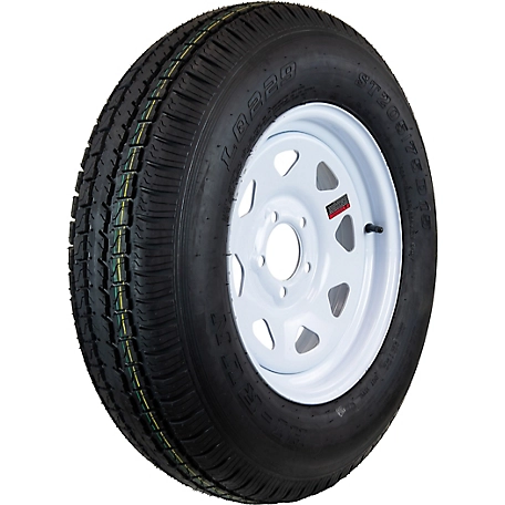 Hi-Run Trailer Tire, ST205/75D15, 5-Hole White Spoke Wheel, Load Range C 6PR, ASB1004