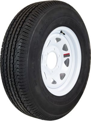 Hi-Run Radial Trailer Tire, ST225/75R15, 6-Hole White Spoke Wheel, Load Range E 10PR, ASR1016