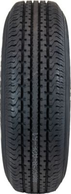 Image showing  ST225/75R15 6-Hole White Spoke Wheel Radial Trailer Tire, Load Range E 10PR
