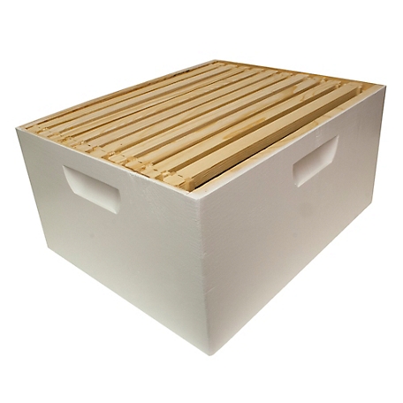 Harvest Lane Honey Beehive Deep Brood Box Complete with 10 Frames & Foundation, 16-1/4 in. x 19-7/8 in. x 9-1/2 in.