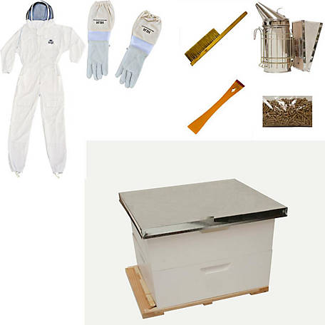Harvest Lane Honey Complete Starter Beekeeping Kit, 2 Boxes