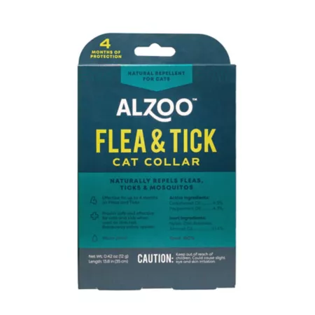 Alzoo Herbal Flea and Tick Collar for Cats 4 Month Protection Cat Flea & Tick Collars