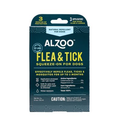 Alzoo Plant-Based Flea and Tick Spot-On Topical Treatment for Dogs, 3 Month Supply